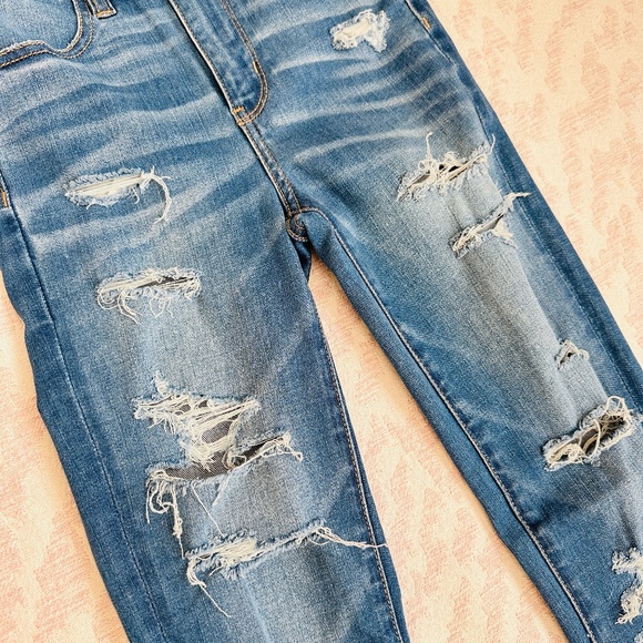 American Eagle Super Hi-Rise Jegging distressed sz 00 // 24 - Picture 2 of 8